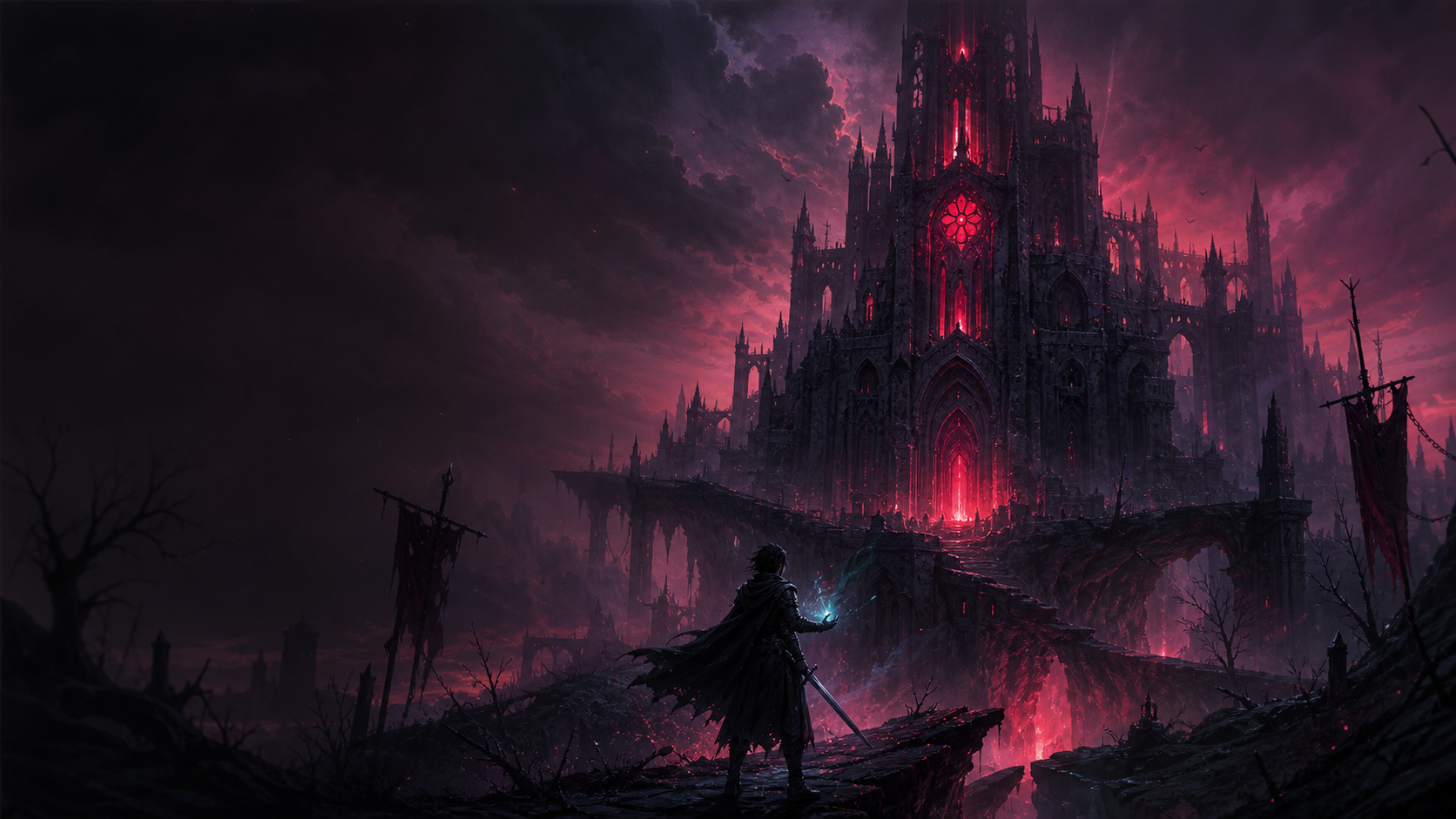 The Blood of Lenar: Obsidian Descent key art showing Zane facing the living obsidian fortress