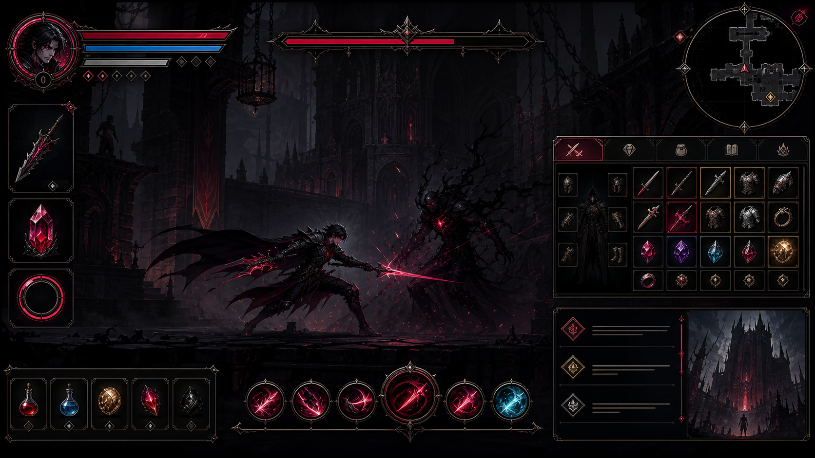 The Blood of Lenar: Obsidian Descent HUD and systems concept art