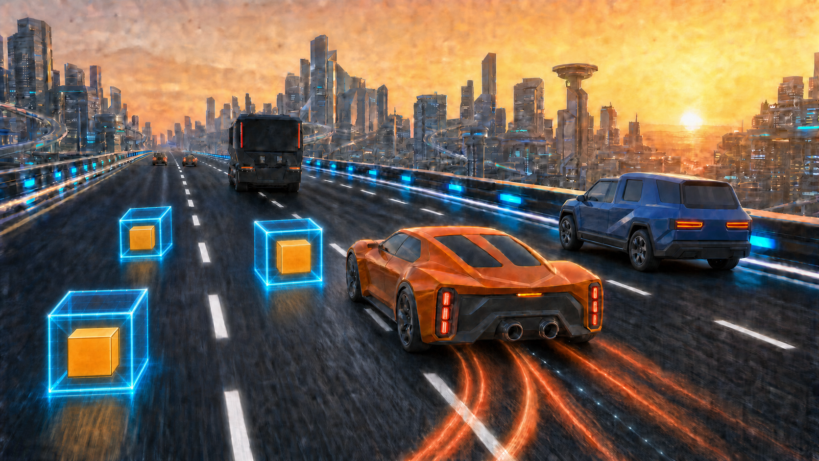 Traffic Rush racing gameplay concept art